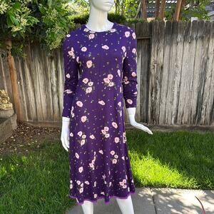 Diane Von Furstenberg Vintage 1970s Italy Purple Zip Dress  Women's Size 12 FLAW